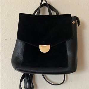 Elegant Black Leather Backpack